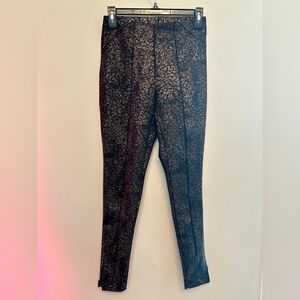 Slimming Options Black and Brown Metallic Leggings XS